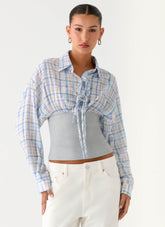 Accelerate Waistband Shirt - Blue Check