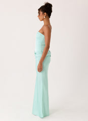 Adara Corset Maxi Dress - Aqua